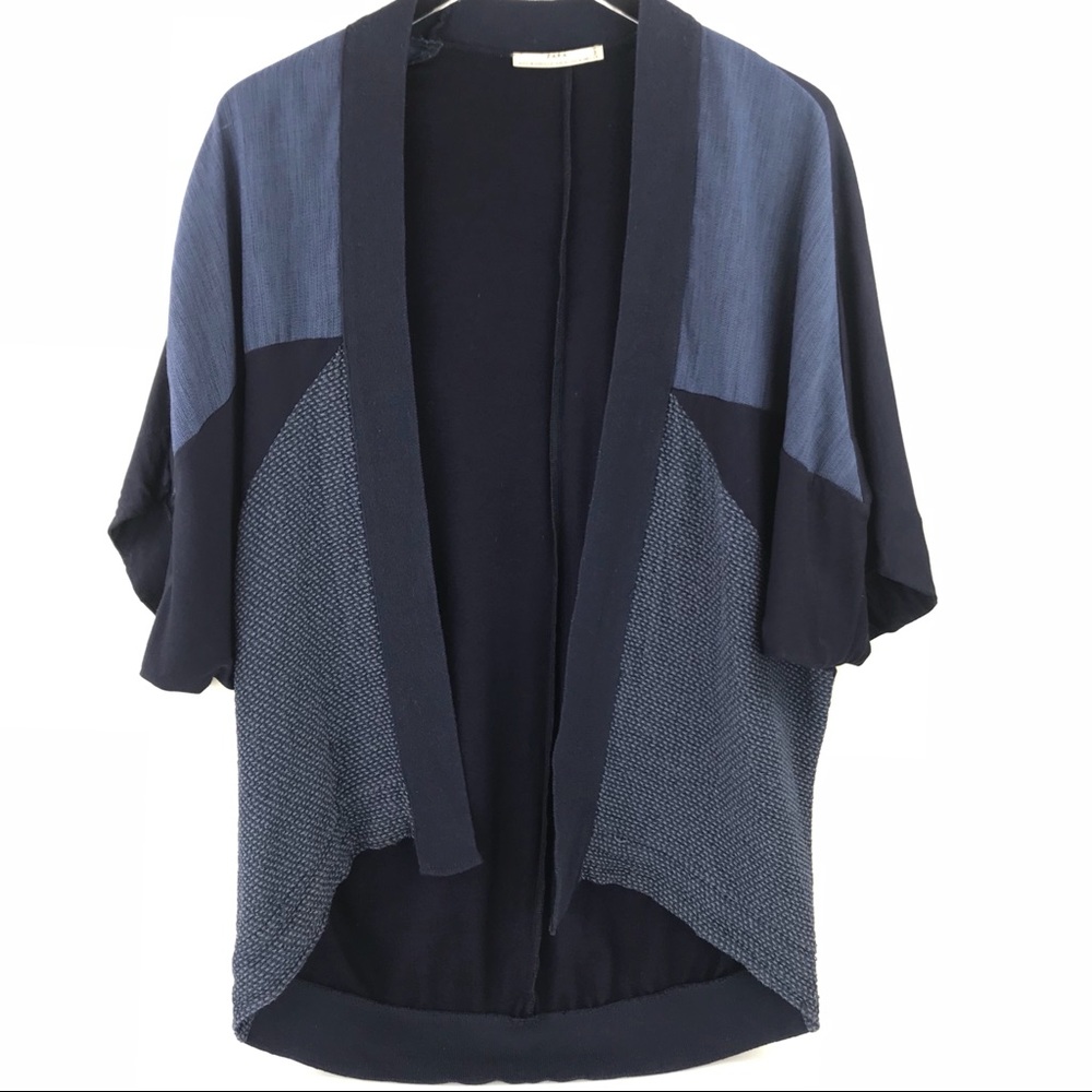 Zara | Long Open Front Cardigan Sweater (M) - Blue